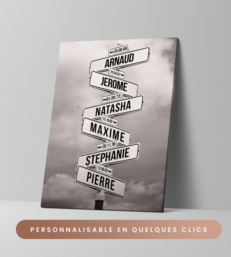 Tableau Prénoms Personnalisable - Unik Galerie