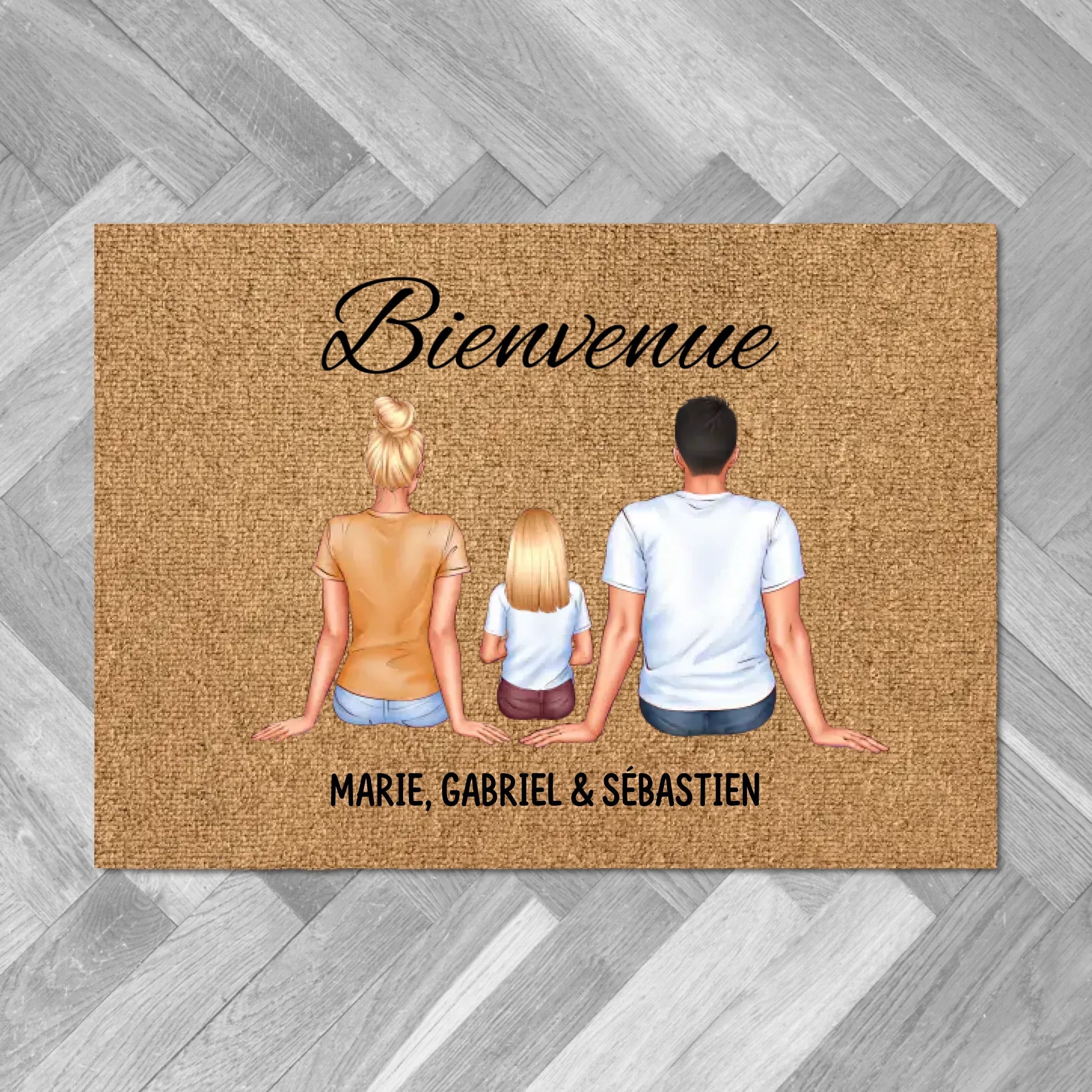 Paillasson Famille Personnalisé - Bienvenue - Unik Galerie