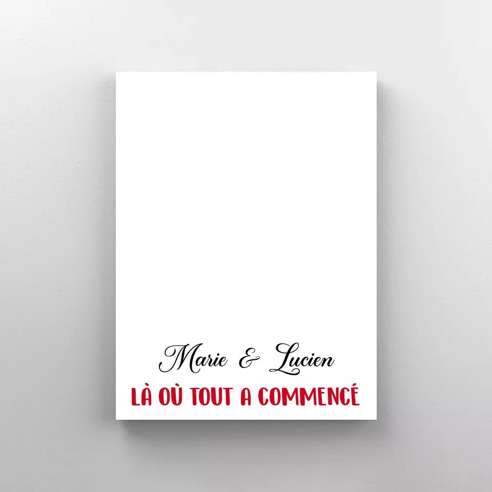 Tableau Couple Personnalisé - Map - Unik Galerie