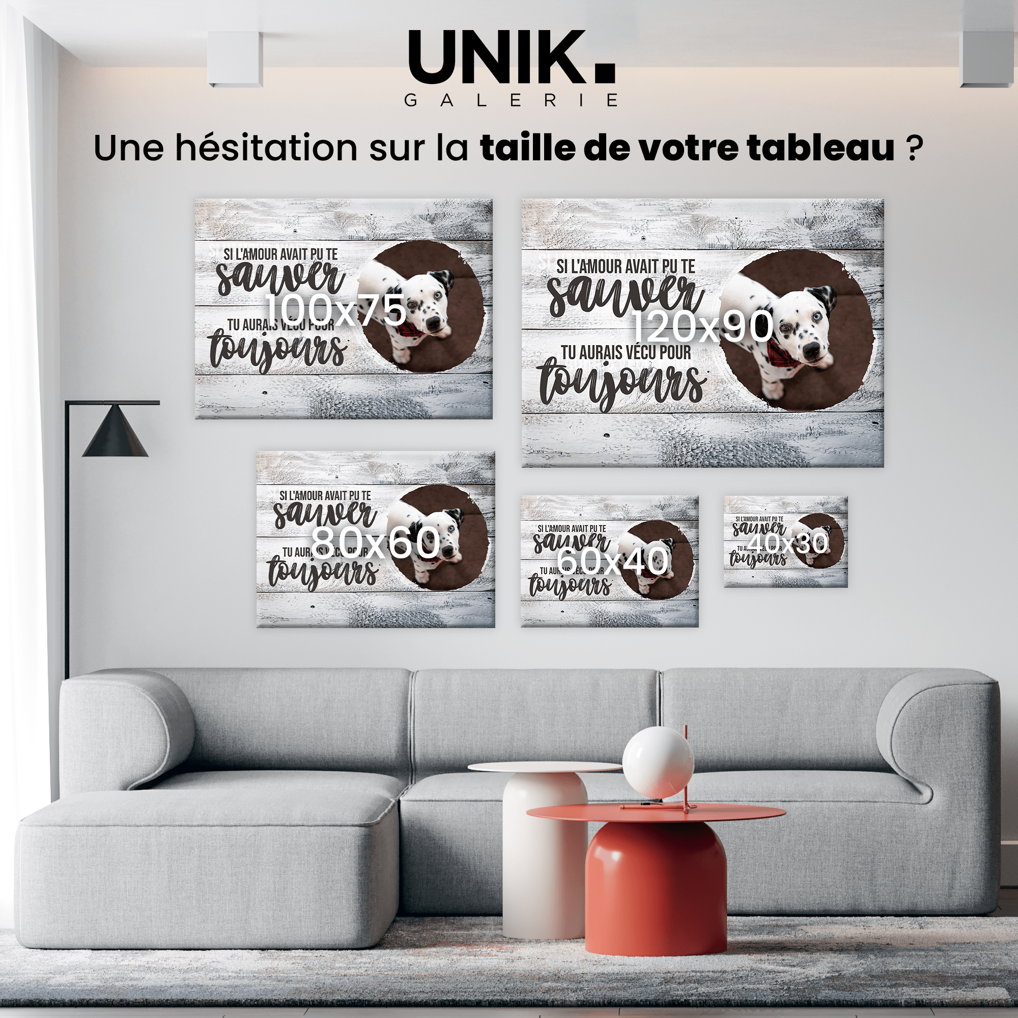 Unik® | Tableau Animaux Personnalisable 