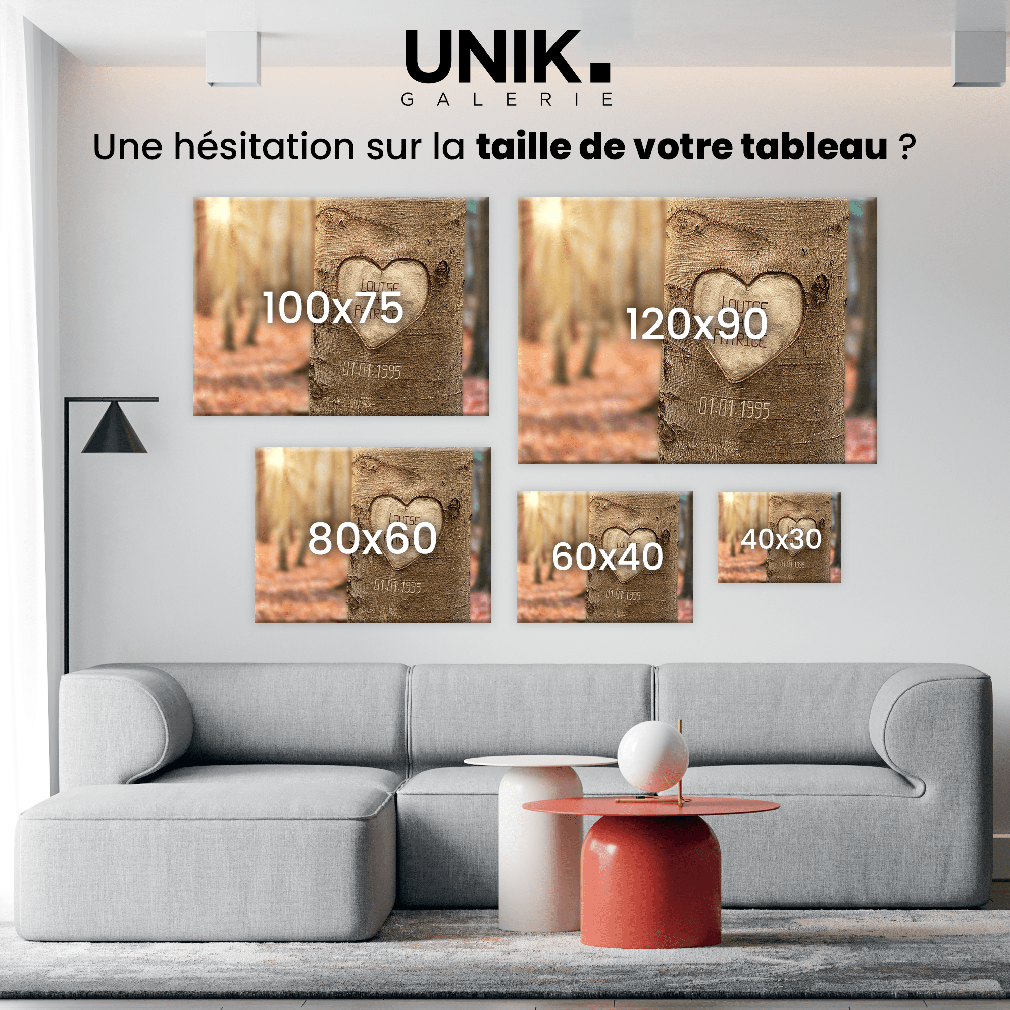 Unik® | Tableau Couple Personnalisable 