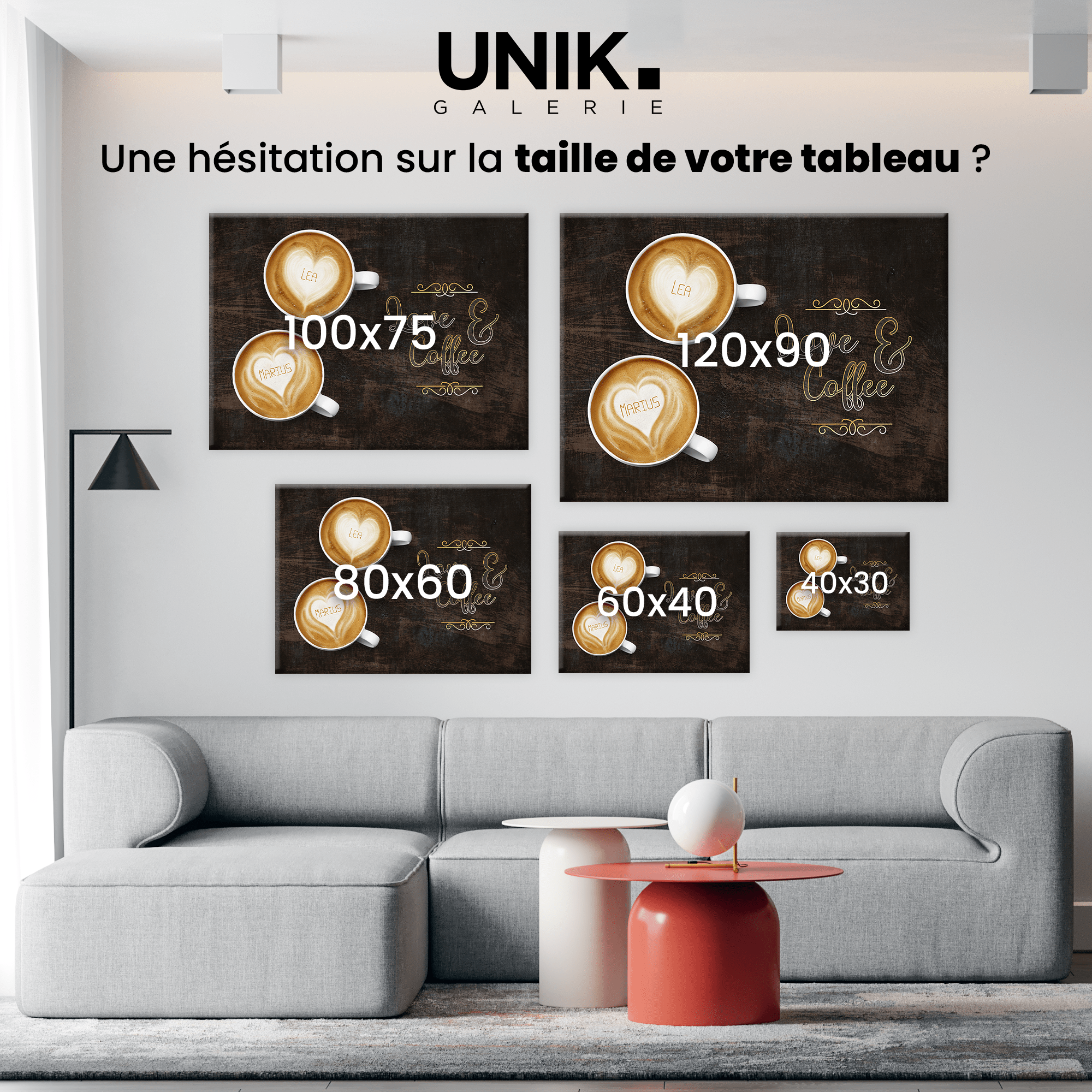 Unik® | Tableau Couple Personnalisable 