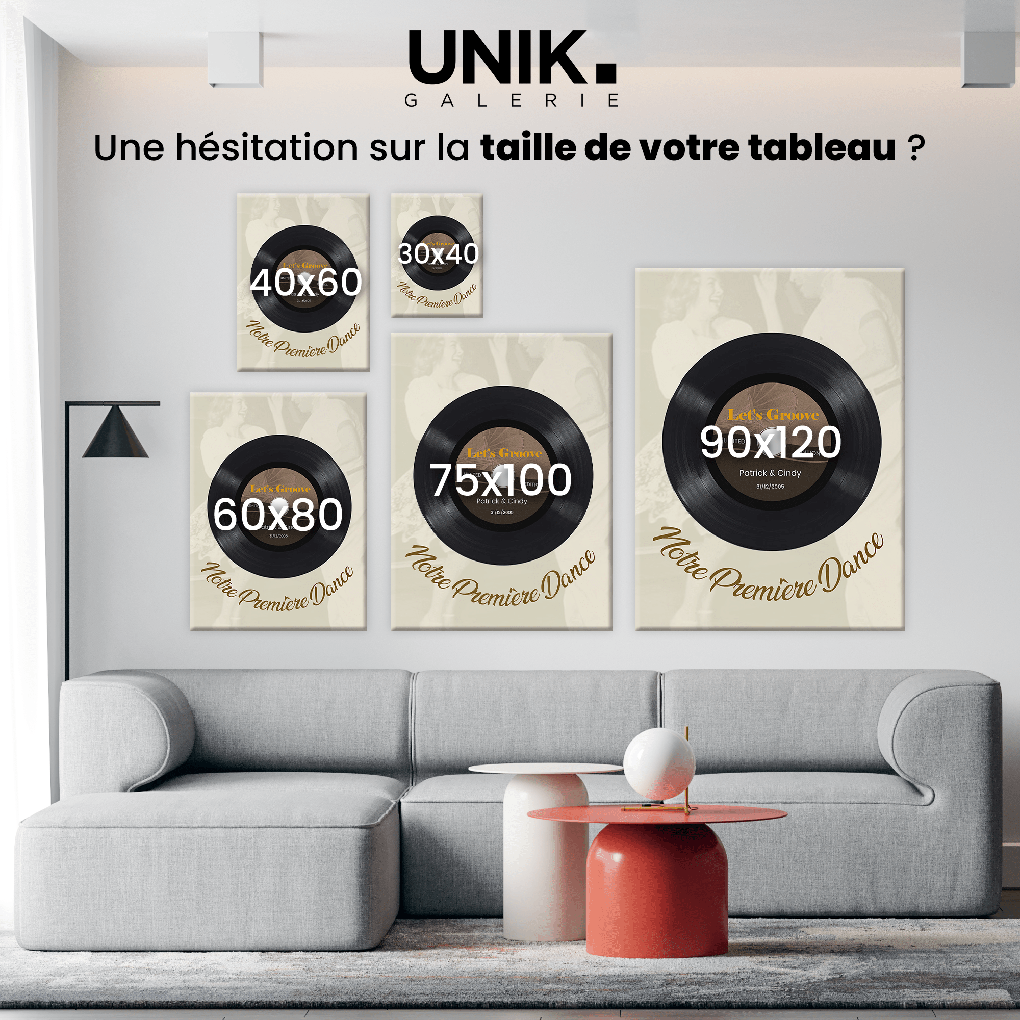 Unik® | Tableau Couple Personnalisable 