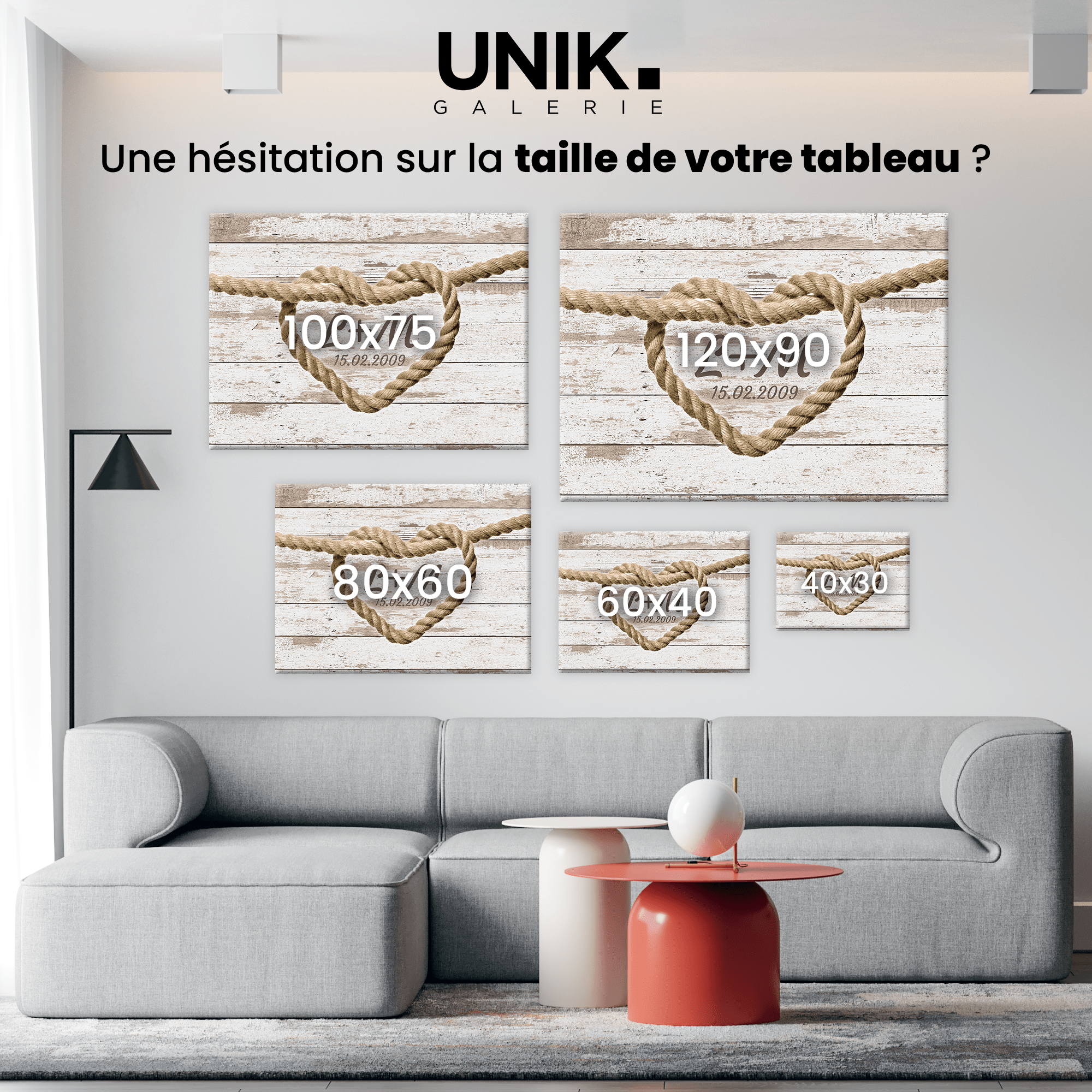 Unik® | Tableau Couple Personnalisé 