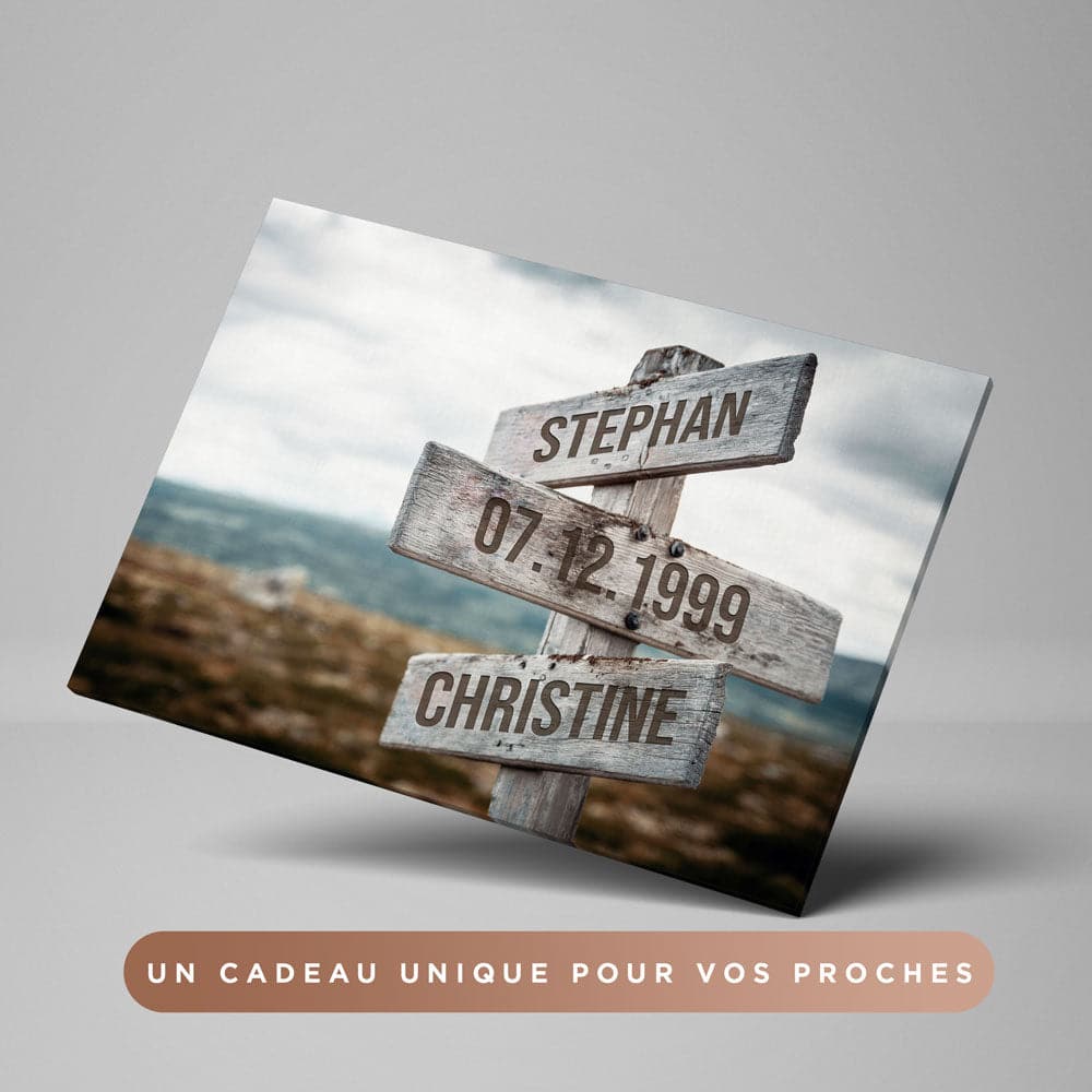 Unik® | Tableau Prénoms Couple Personnalisable - Unik Galerie