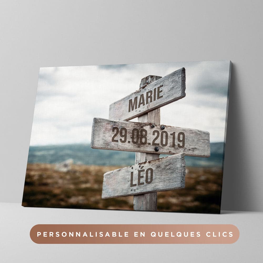 Unik® | Tableau Prénoms Couple Personnalisable - Unik Galerie