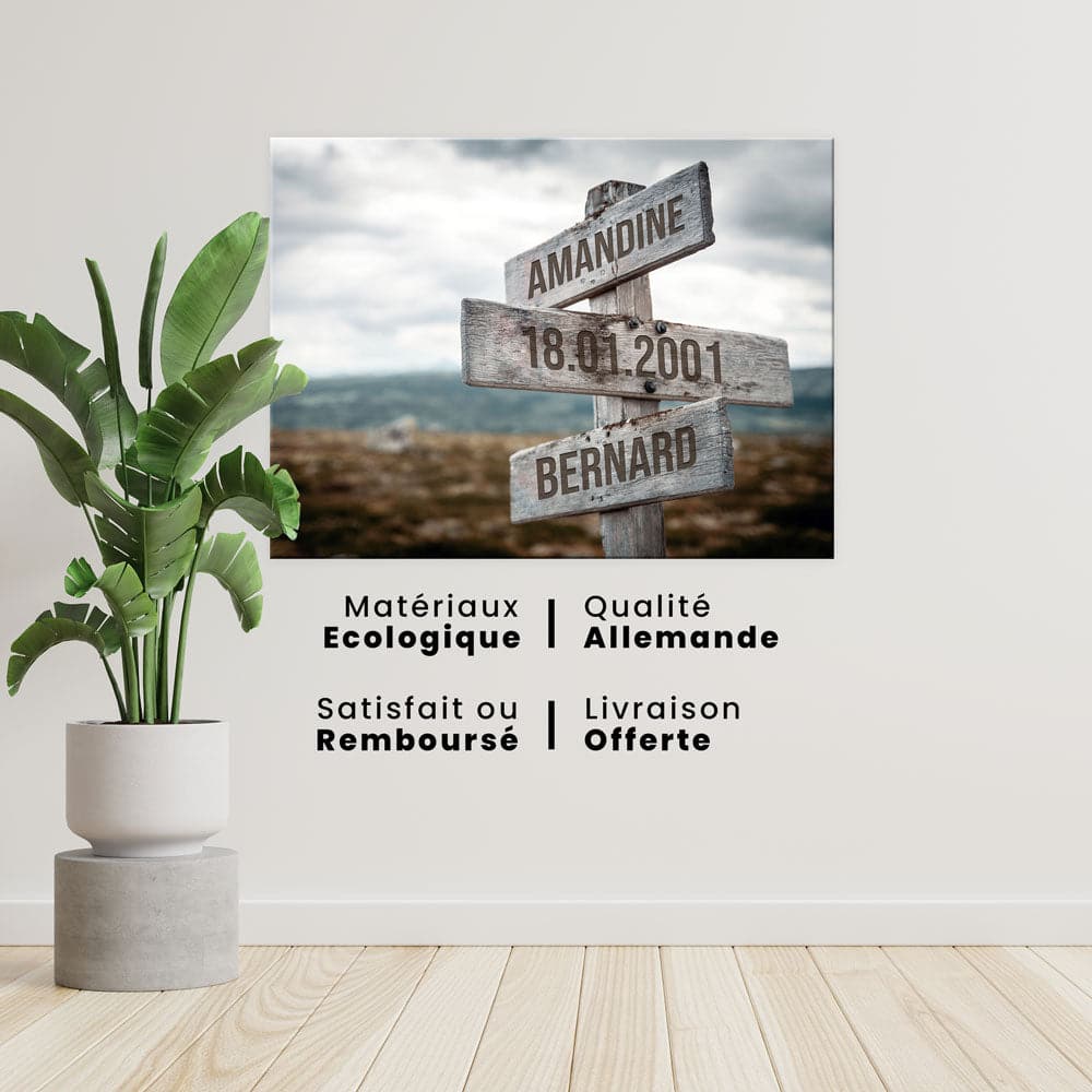 Unik® | Tableau Prénoms Couple Personnalisable - Unik Galerie