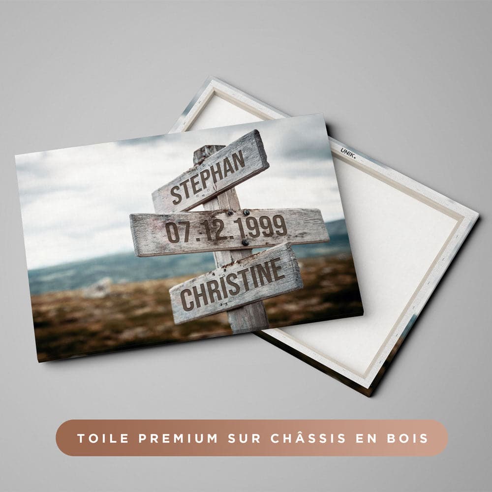 Unik® | Tableau Prénoms Couple Personnalisable - Unik Galerie