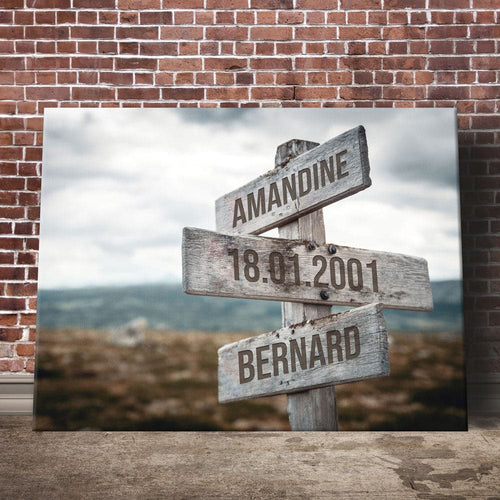 Unik® | Tableau Prénoms Couple Personnalisable - Unik Galerie