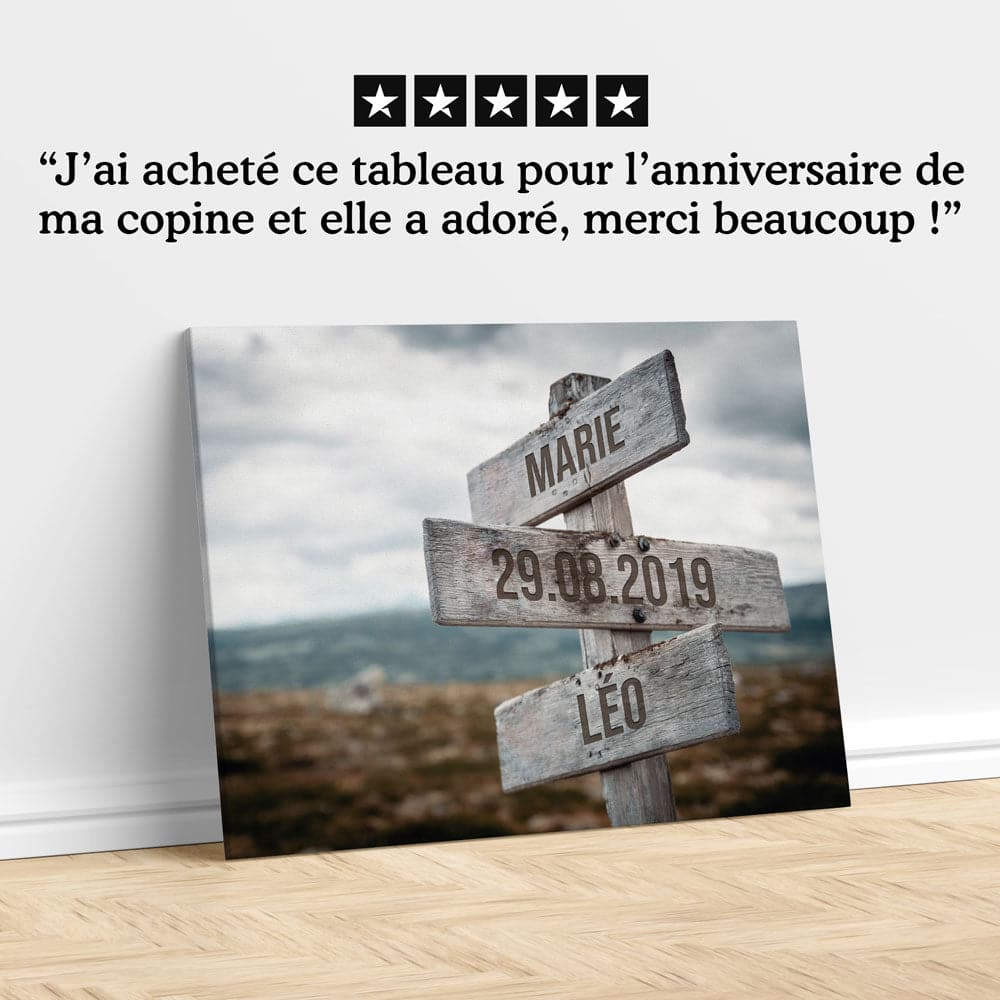 Unik® | Tableau Prénoms Couple Personnalisable - Unik Galerie