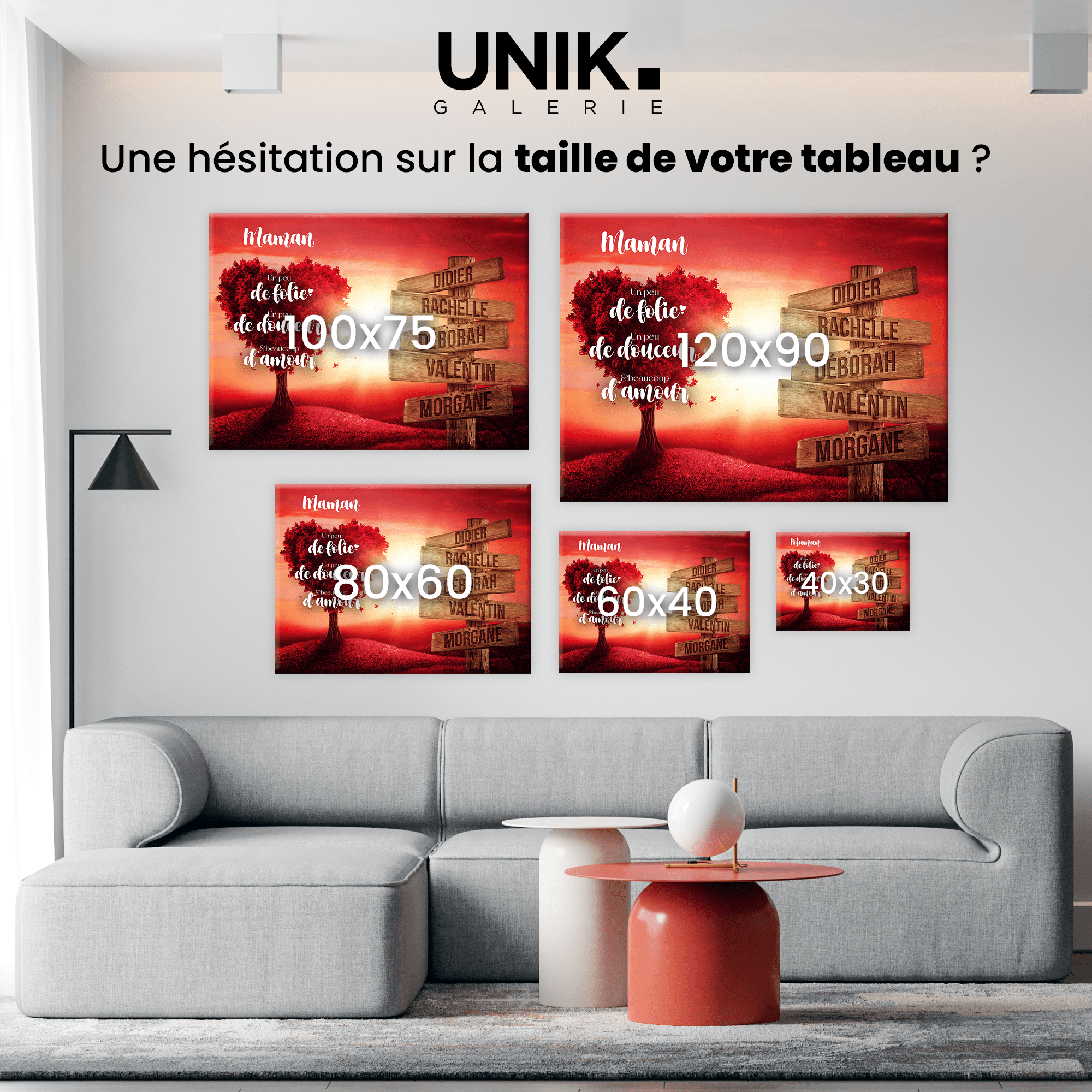 Unik® | Tableau Prénoms Personnalisable 