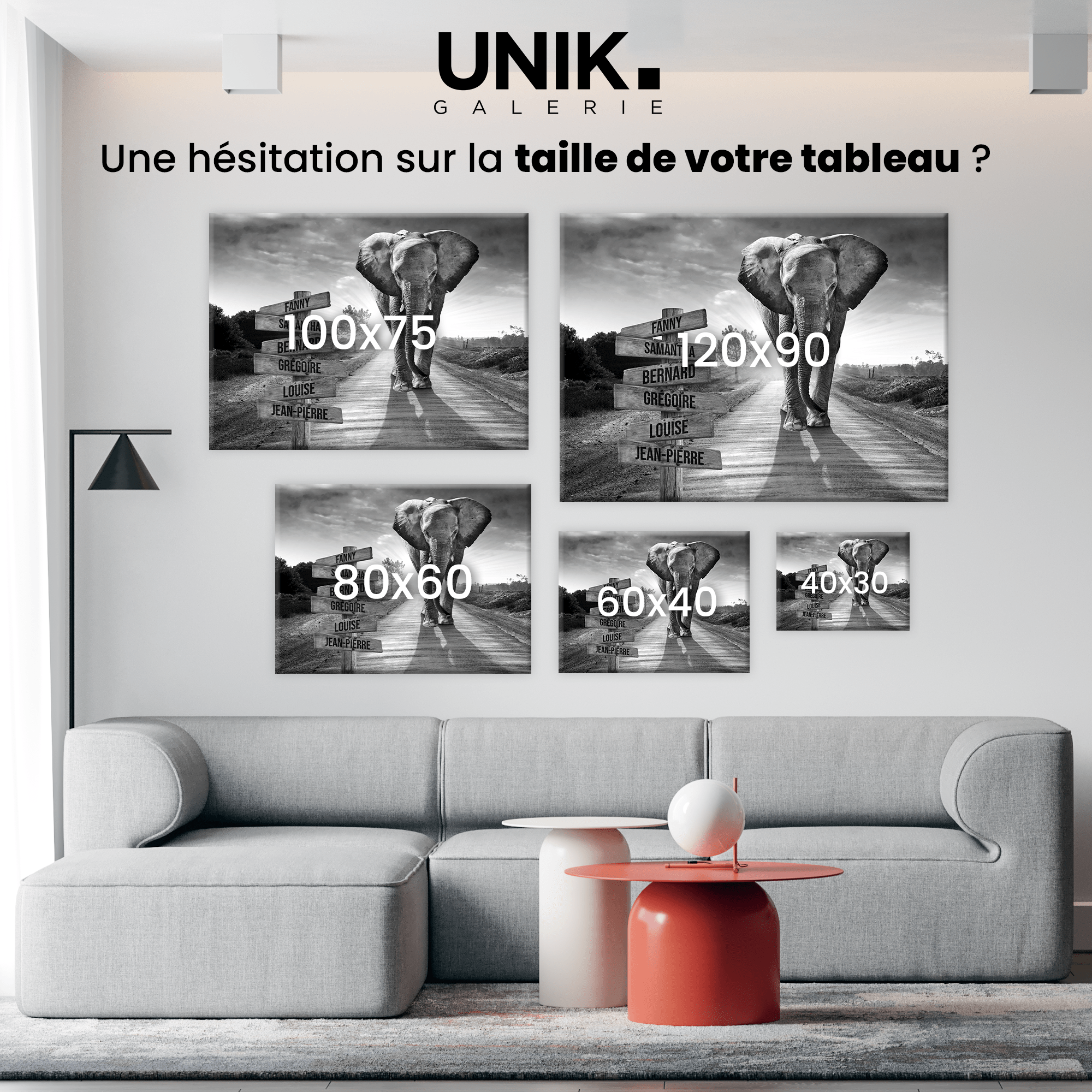 Unik® | Tableau Prénoms Personnalisable 