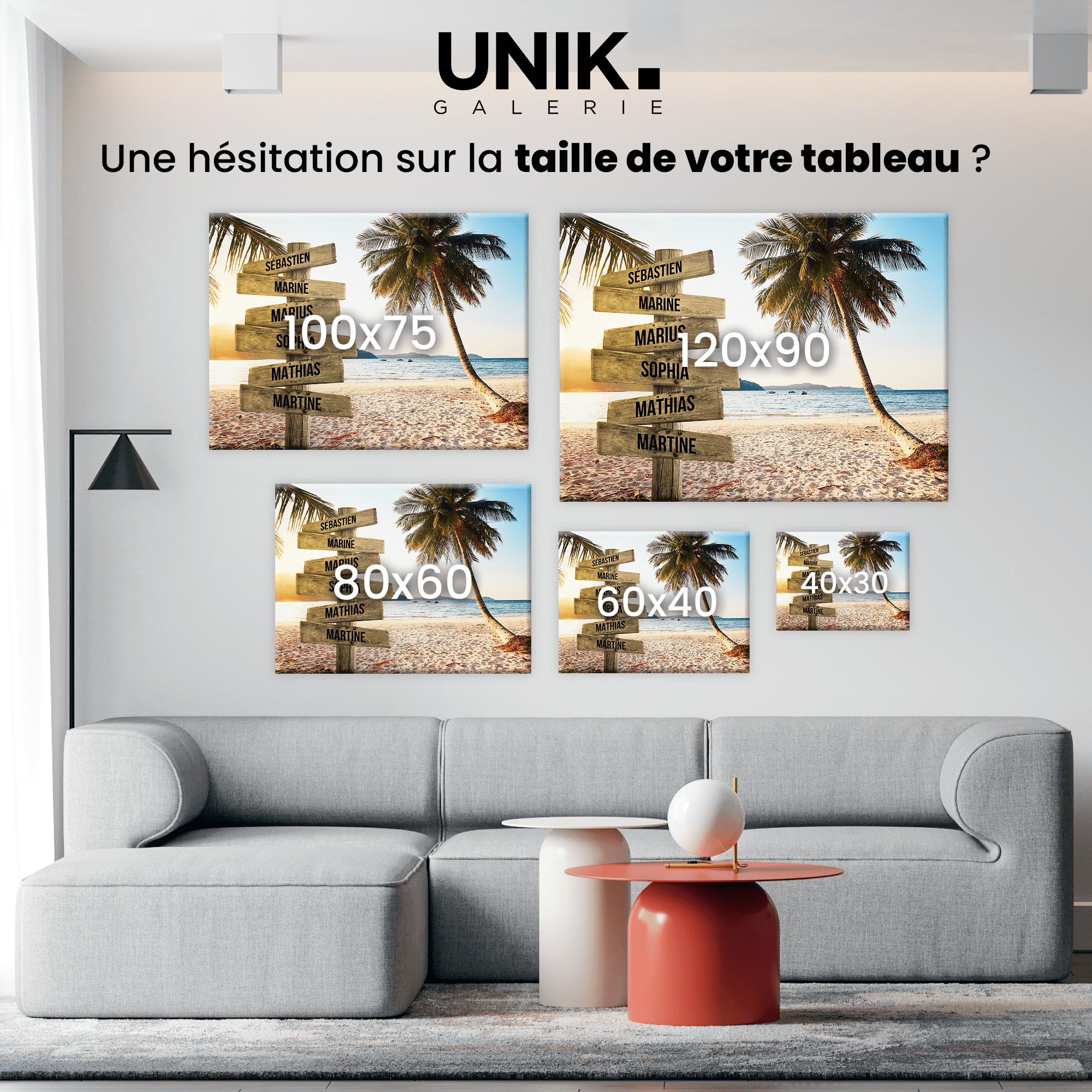 Unik® | Tableau Prénoms Personnalisable 
