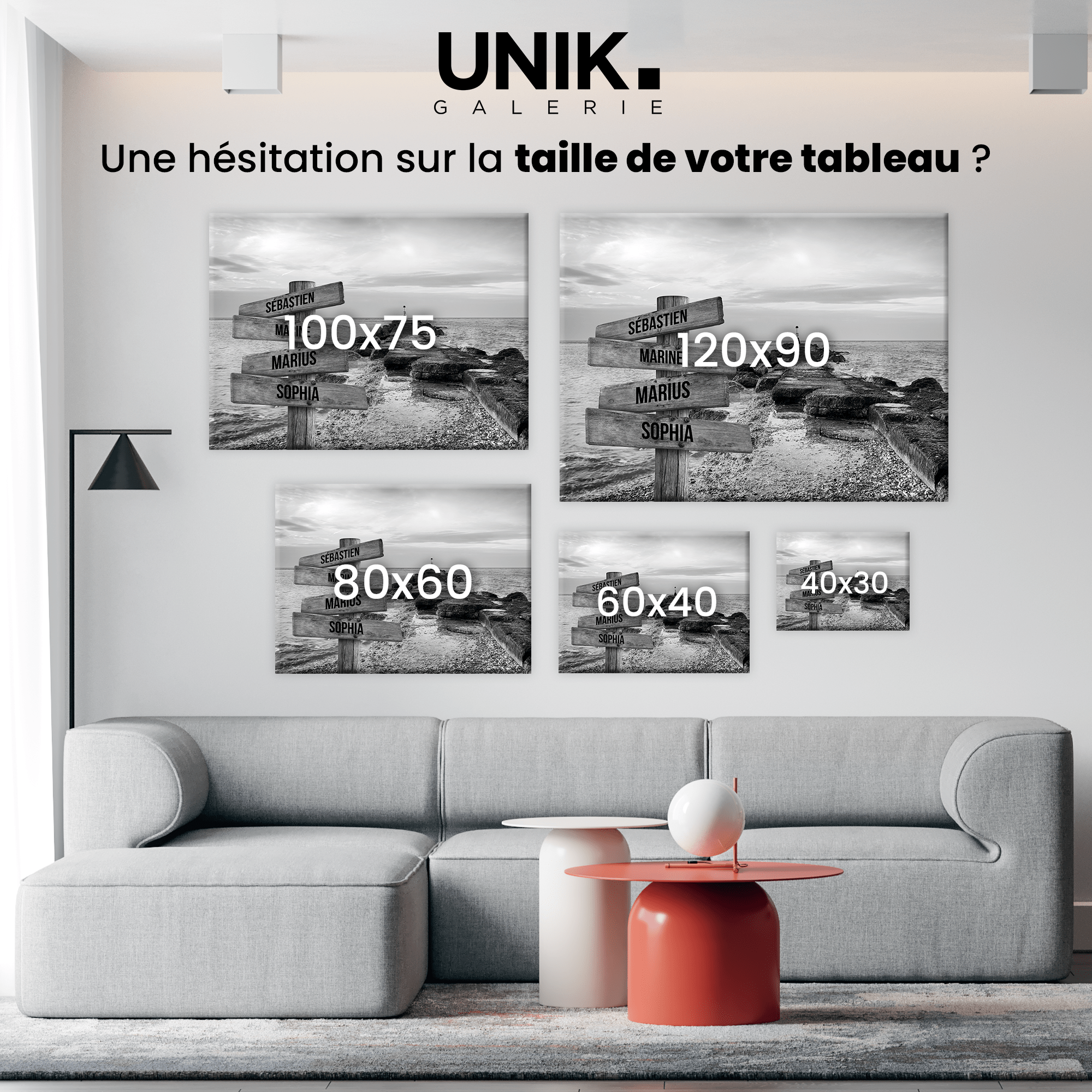 Unik® | Tableau Prénoms Personnalisable 