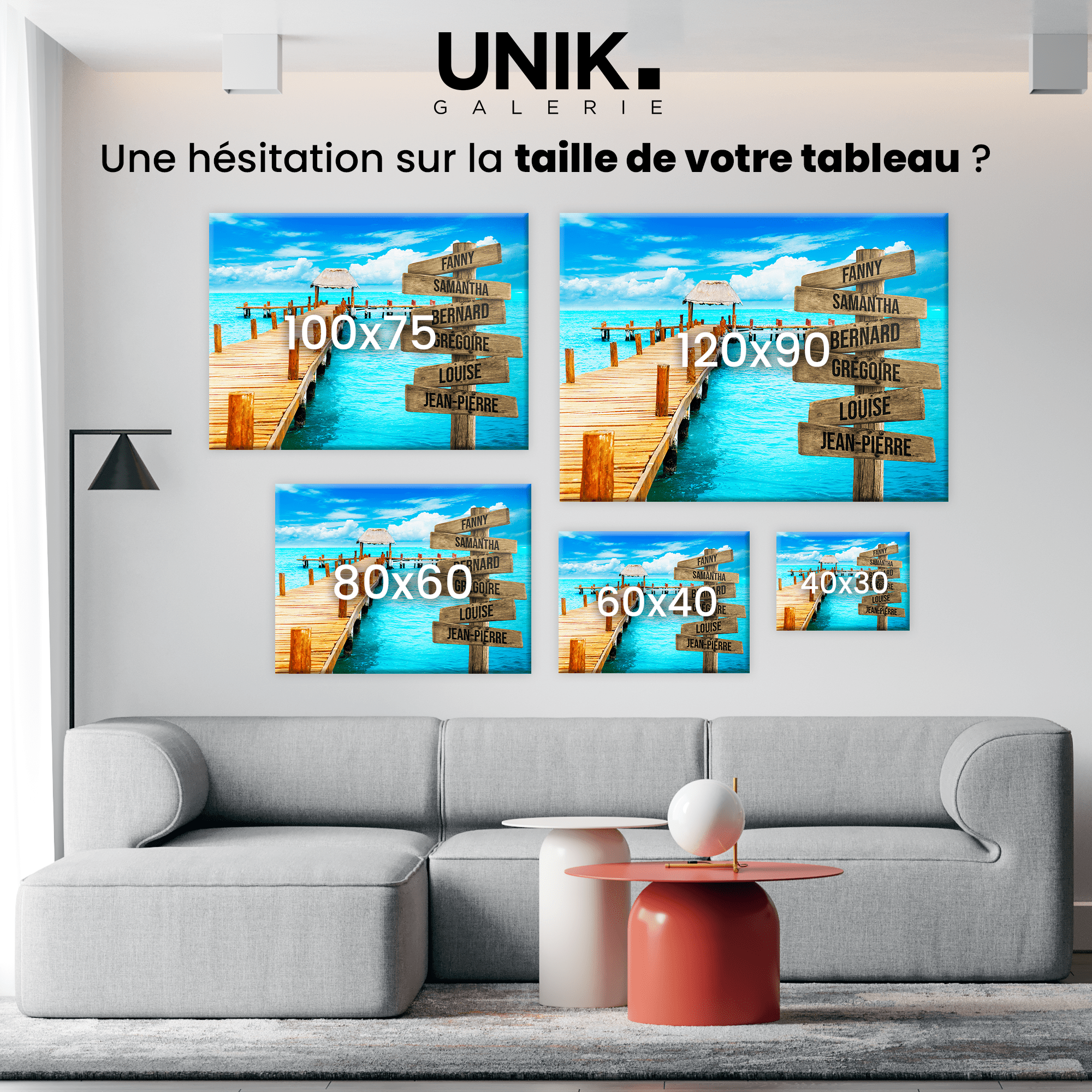 Unik® | Tableau Prénoms Personnalisable 