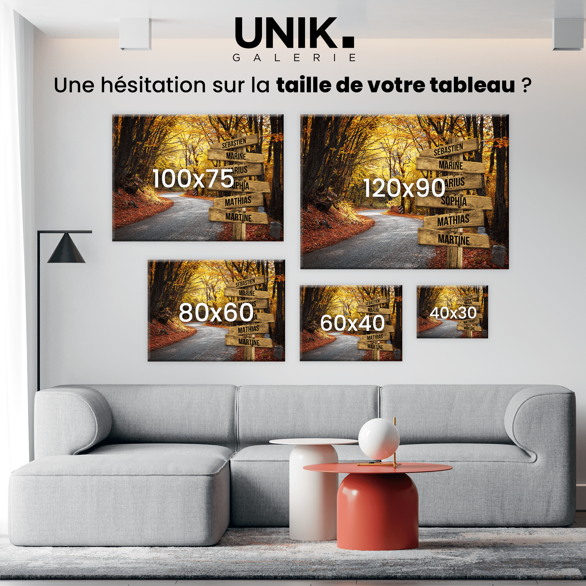 Unik® | Tableau Prénoms Personnalisable 