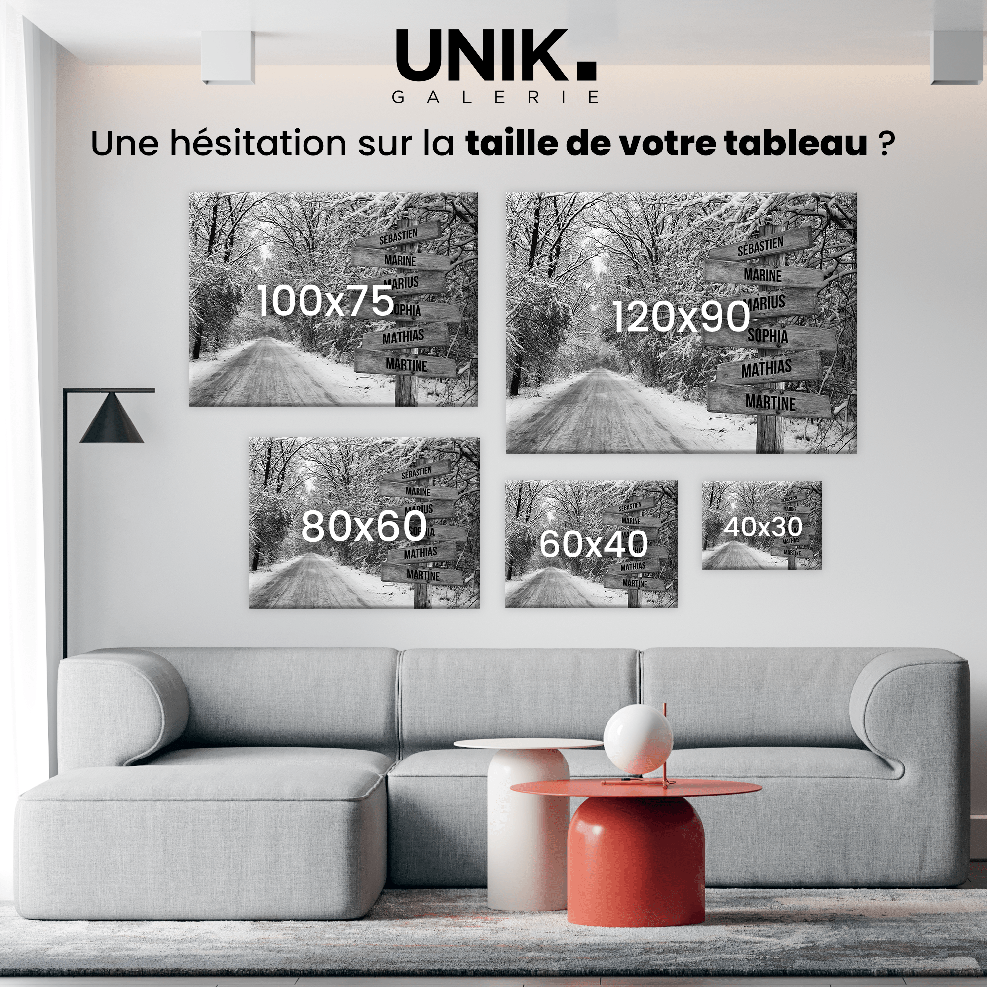 Unik® | Tableau Prénoms Personnalisable 