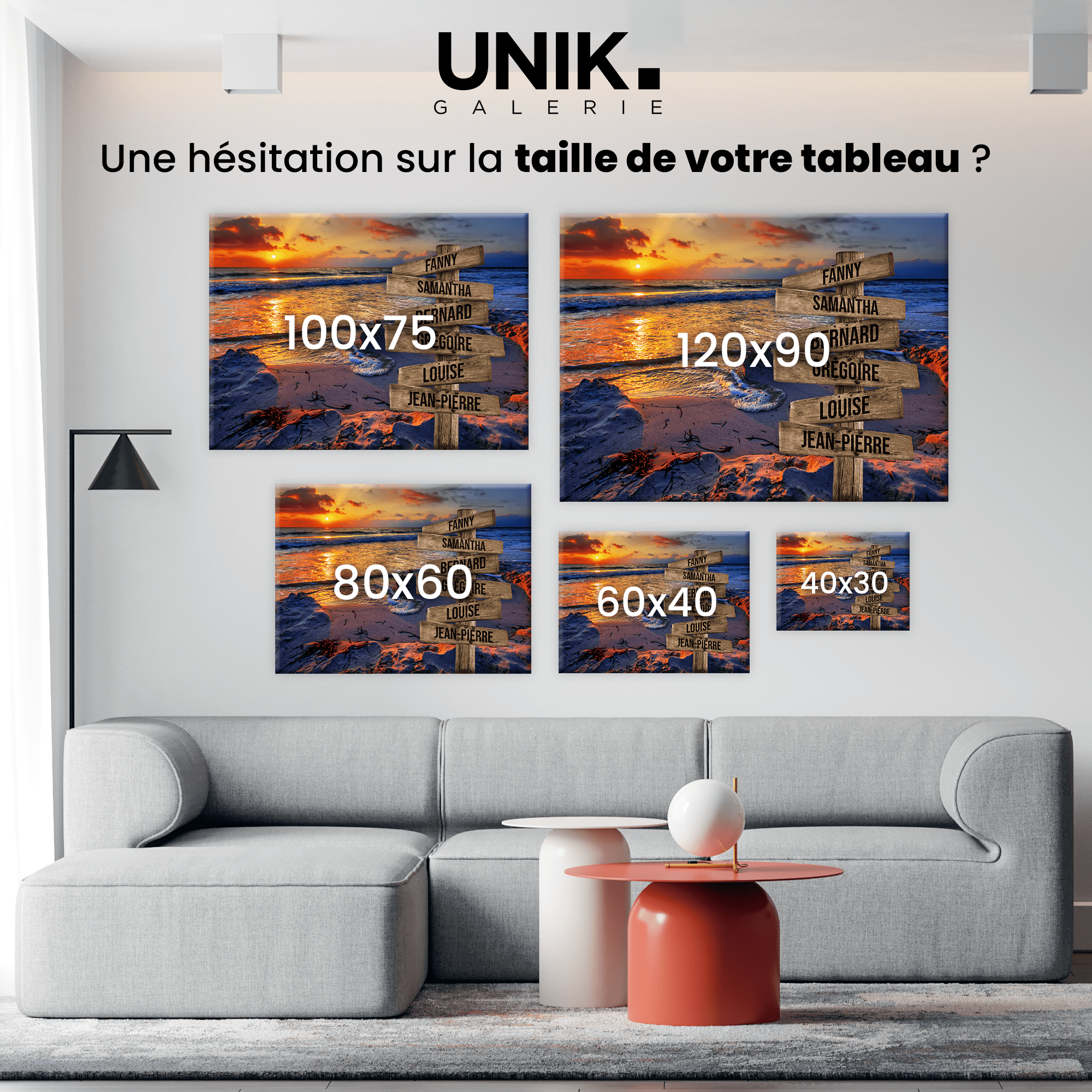Unik® | Tableau Prénoms Personnalisable 