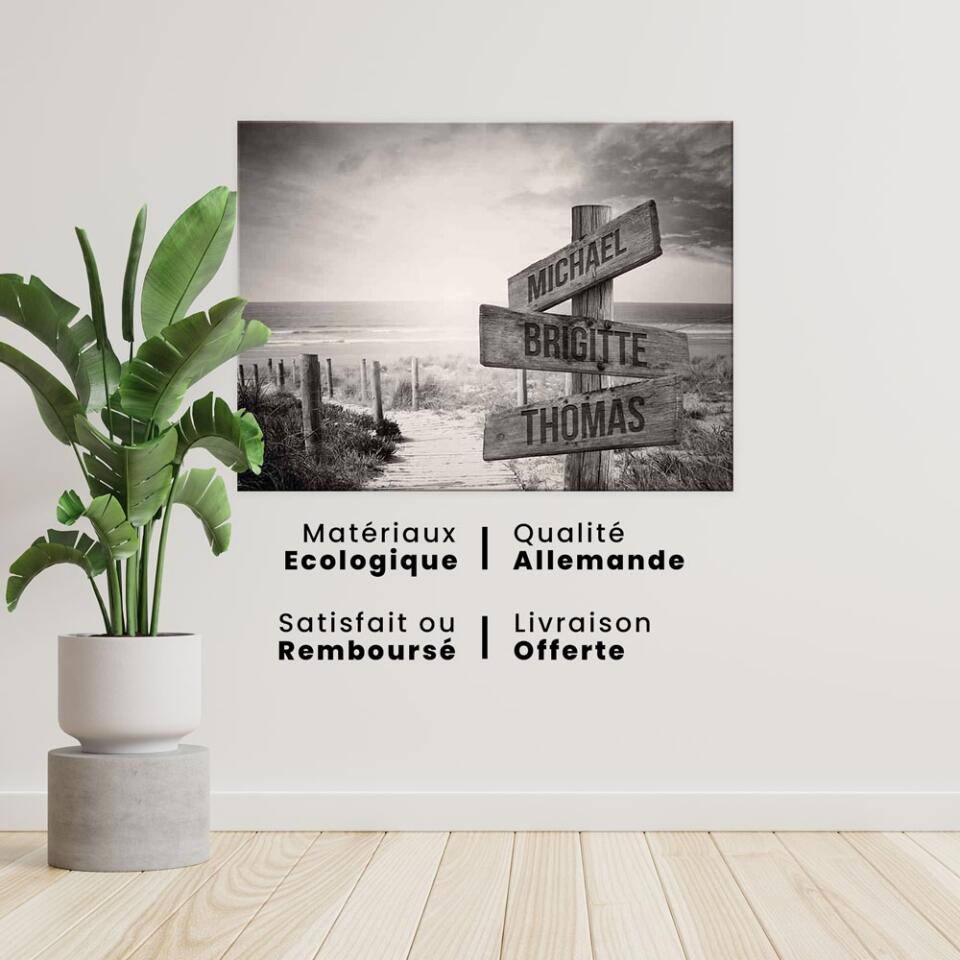 Unik® | Tableau Prénoms Plage Personnalisable - Unik Galerie