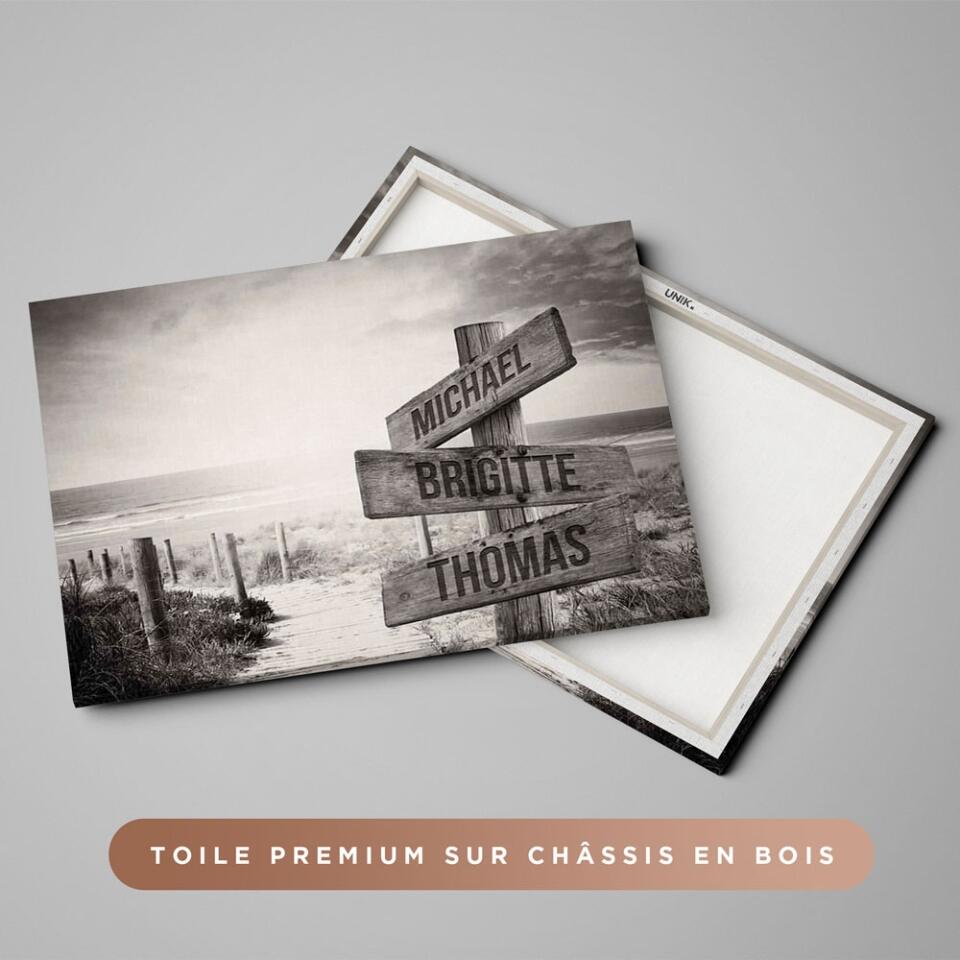 Unik® | Tableau Prénoms Plage Personnalisable - Unik Galerie