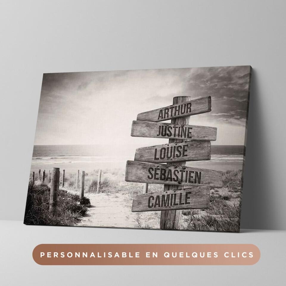 Unik® | Tableau Prénoms Plage Personnalisable - Unik Galerie