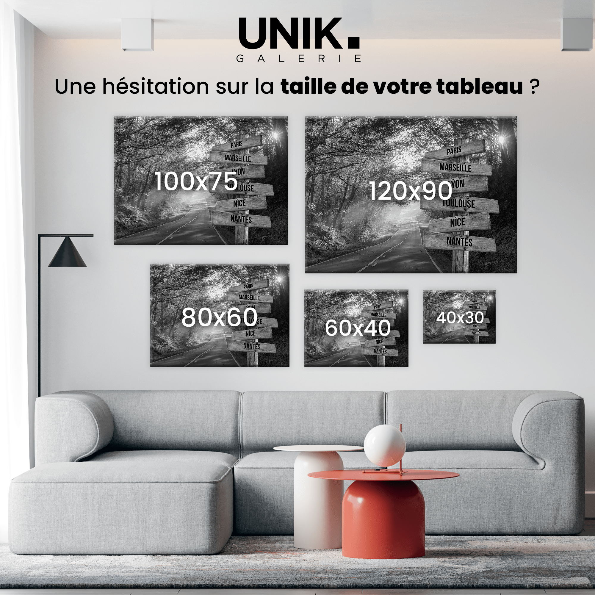Unik® | Tableau Ville Personnalisable 
